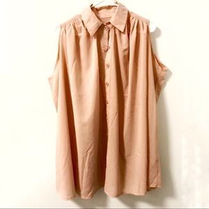 Peach Colored Sleevless See-Through Top